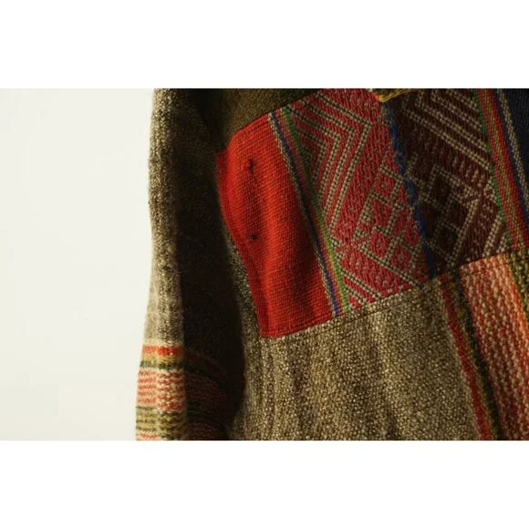 Vintage Handwoven Tweed Native Southwestern Collared Shirt Jacket Unisex - Picture 7 of 9